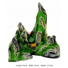 Yellow Small House On White Hills Aquarium Toy